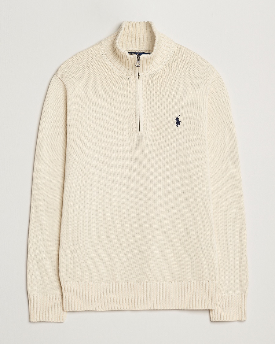 Polo Ralph Lauren Cotton Pullover Half Zip Andover Cream – Valkoinen