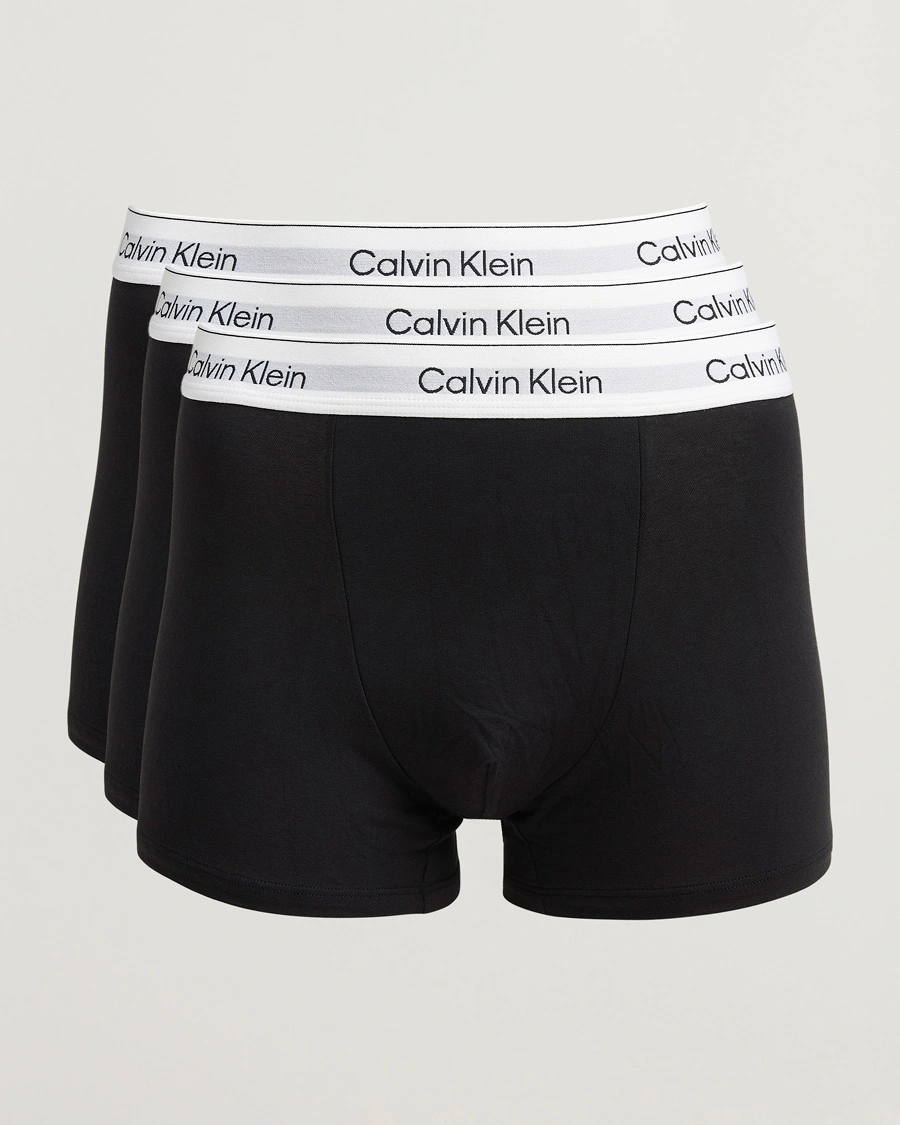 Calvin Klein 3-Pack Icon Cotton Stretch Relaxed Trunk Black – Musta