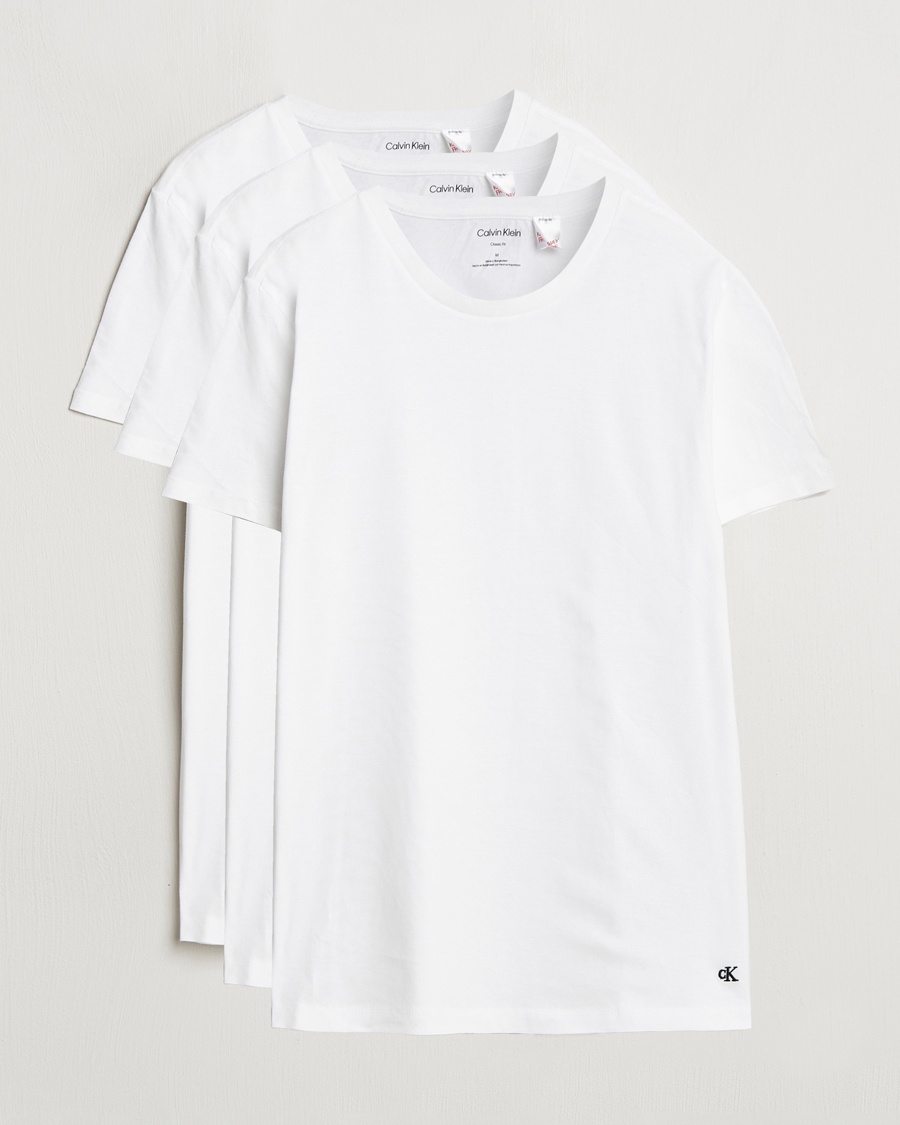 Calvin Klein 3-Pack Cotton Crew Neck T-Shirt White – Valkoinen
