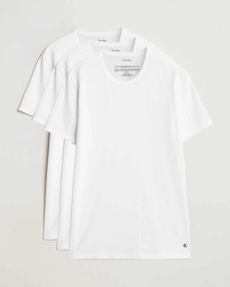 Calvin Klein 3-Pack Cotton Stretch Crew Neck T-Shirt White – Valkoinen