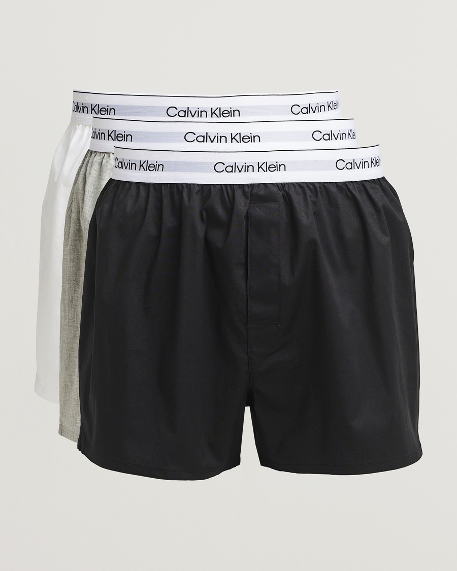 Calvin Klein 3-Pack Cotton Boxer Shorts White/Black/Grey – Monivärinen