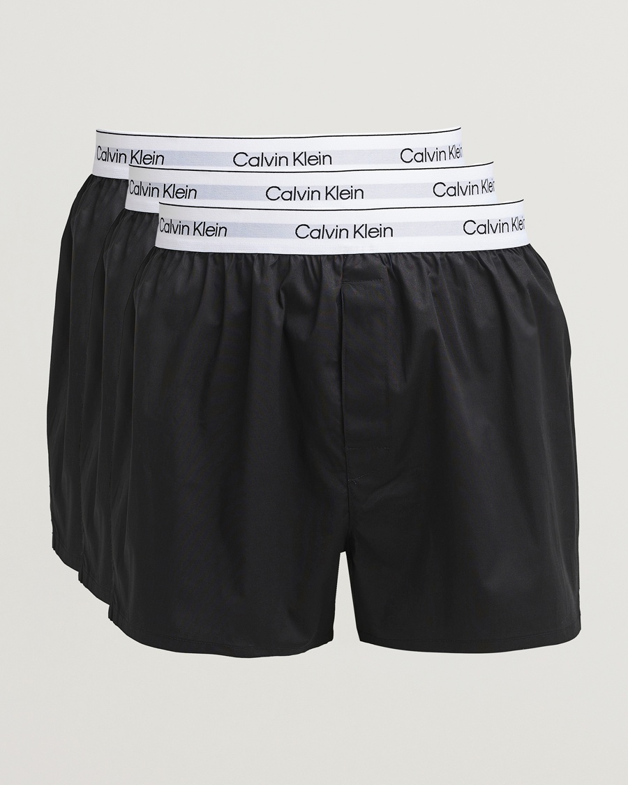 Calvin Klein 3-Pack Cotton Boxer Shorts Black – Musta