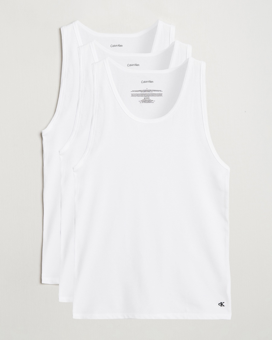 Calvin Klein 3-Pack Cotton Tank Top White – Valkoinen