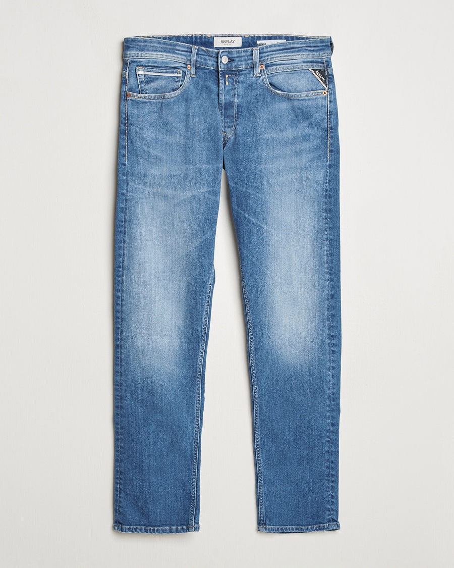 Replay Grover Straight Fit Stretch Eco Plus Jeans Medium Blue – Sininen