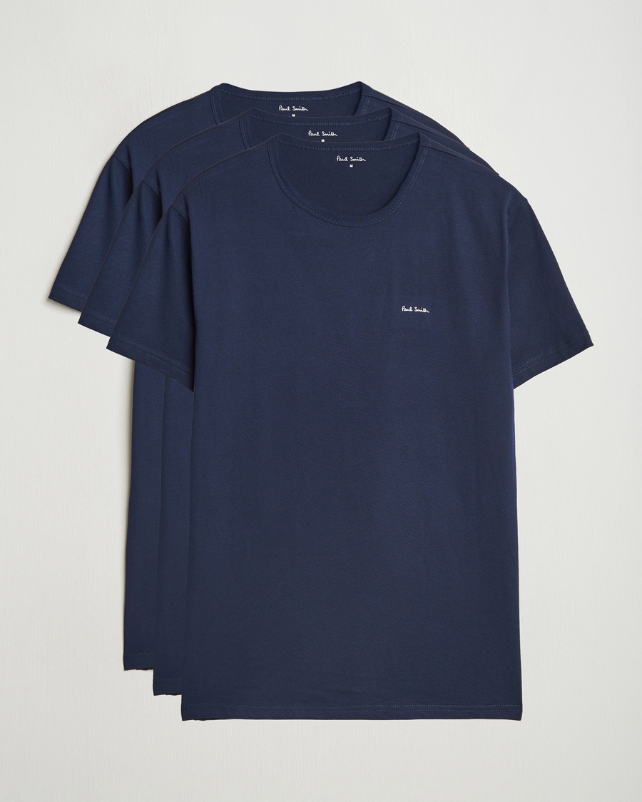 Paul Smith 3-Pack Crew Neck T-Shirt Navy – Sininen