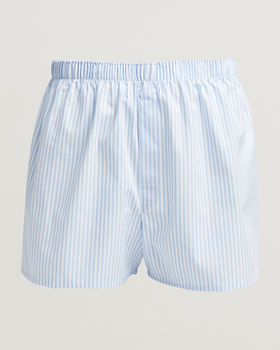 Sunspel Classic Woven Cotton Boxer Shorts Light Blue – Sininen