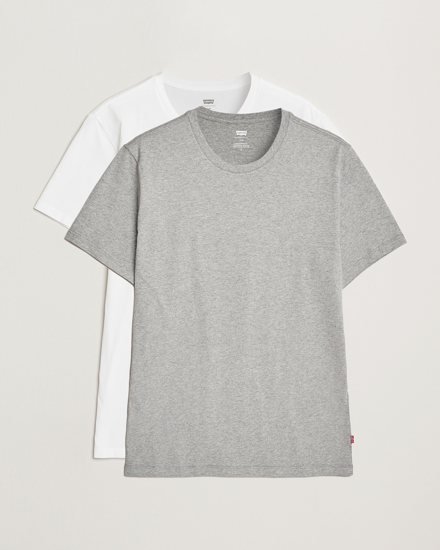 Levi's 2-Pack Crew Neck T-Shirt White/Grey Heather – Harmaa
