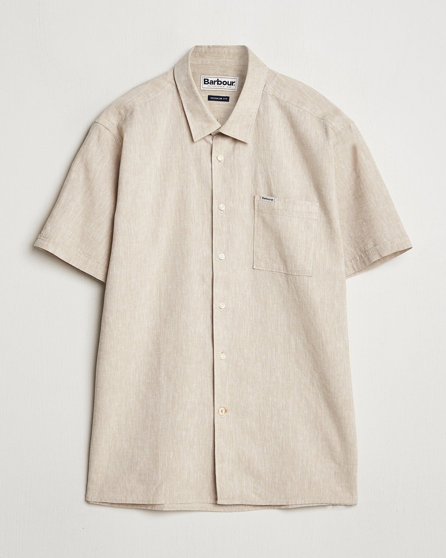 Barbour Lifestyle Nelson Short Sleeve Linen/Cotton Shirt Stone – Beige