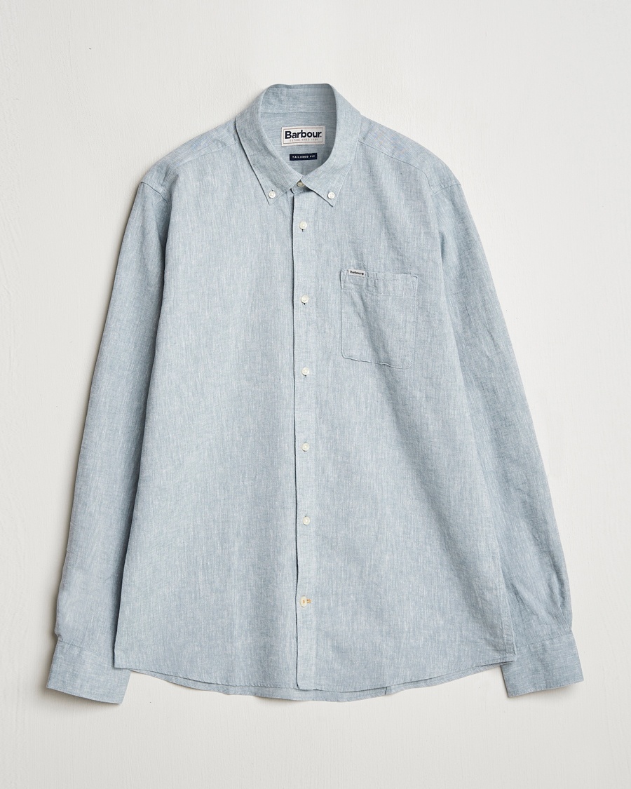 Barbour Lifestyle Nelson Linen/Cotton Shirt Lead – Sininen