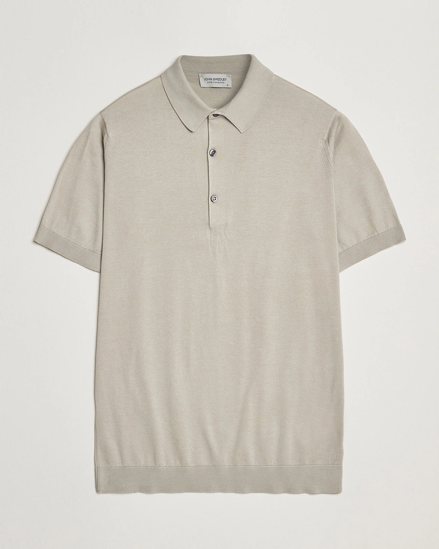 John Smedley Adrian Slim Fit Sea Island Polo Parchment – Beige