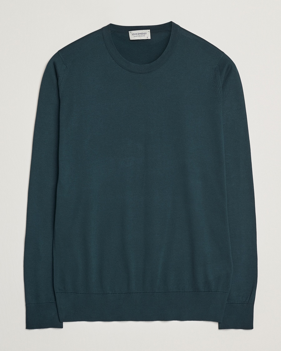 John Smedley Rowland Sea Island Crew Neck Pullover Rain Forest – Vihreä