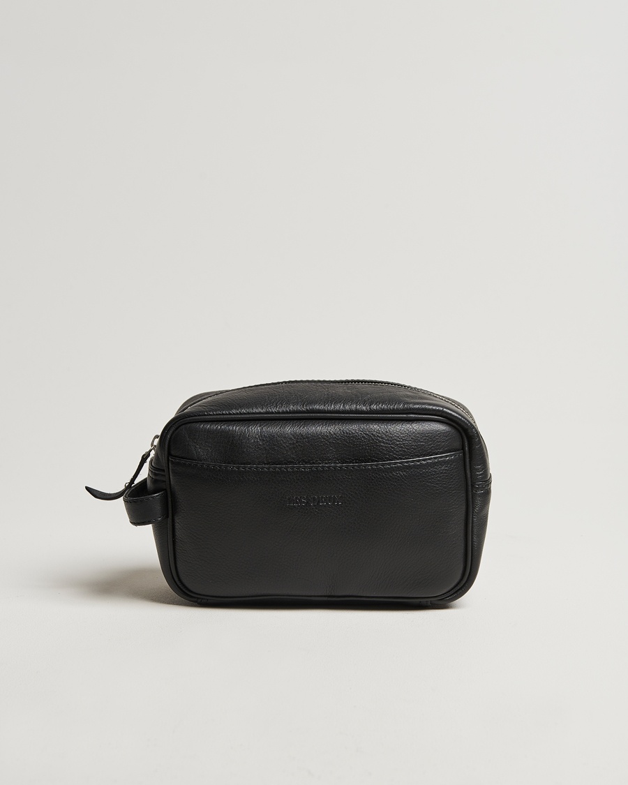 LES DEUX Leather Washbag Black – Musta