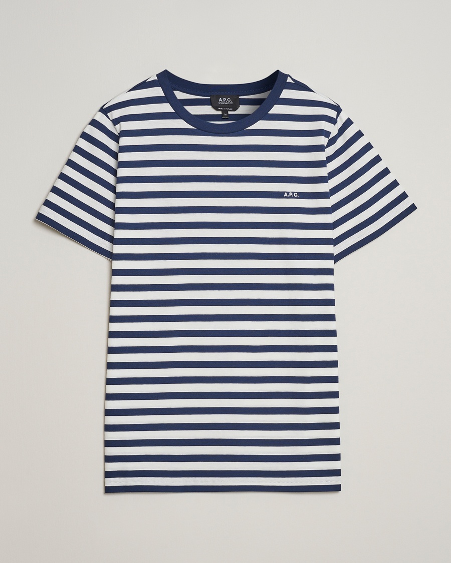 A.P.C. Striped T-Shirt Navy/White – Sininen