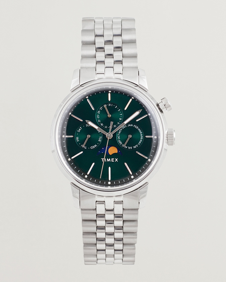 Timex Marlin Moon Phase Quartz Steel 40mm Green Dial – Hopea
