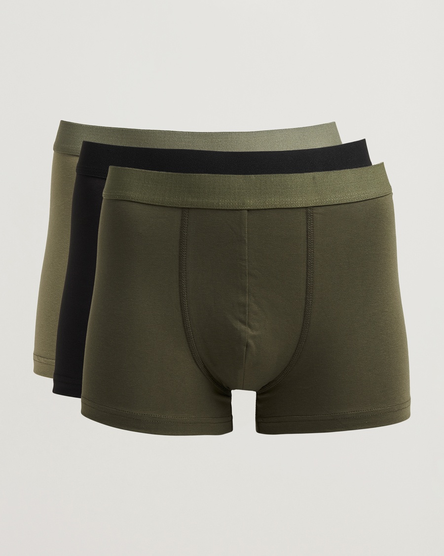 Bread & Boxers 3-Pack Boxer Brief Khaki/Green/Black – Monivärinen