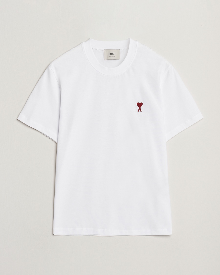 AMI Heart Logo T-Shirt White – Valkoinen