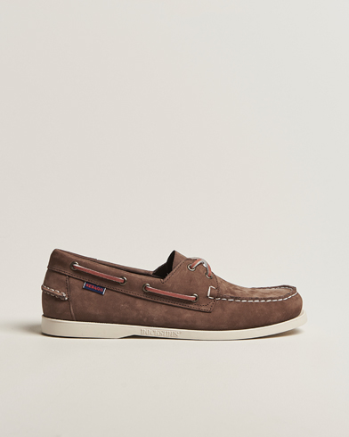 Sebago Docksides Portland Nubuck Boat Shoe Dark Brown – Ruskea