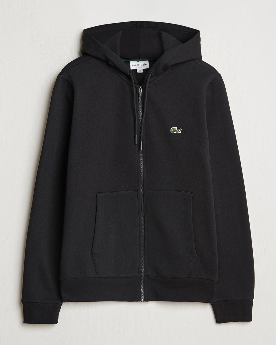 Lacoste Full Zip Hoodie Black – Musta