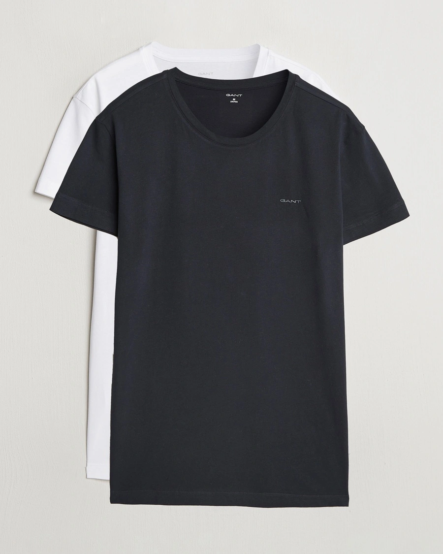 GANT 2-Pack Crew Neck T-Shirt Black/White – Musta