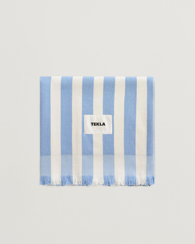 Tekla TeklaOrganic Terry Beach TowelMoro Stripes – Sininen