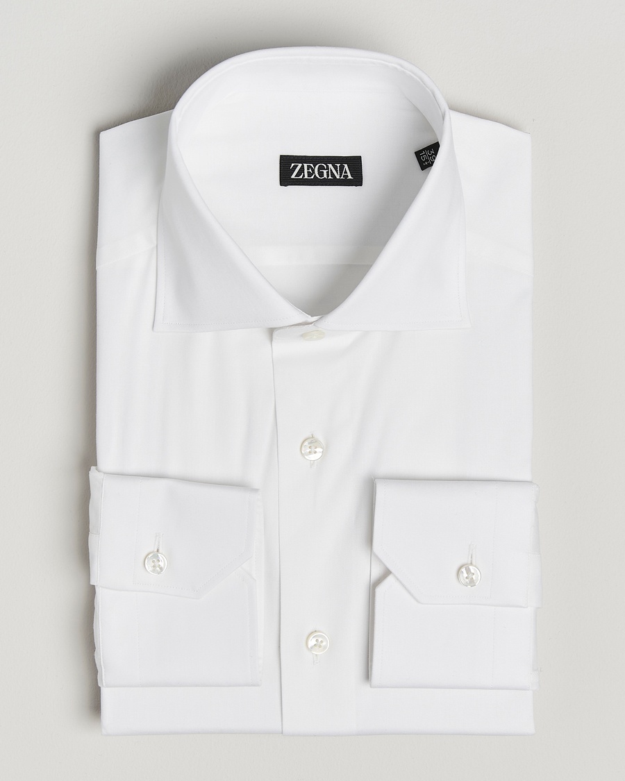 Zegna Slim Fit Cotton Dress Shirt White – Valkoinen