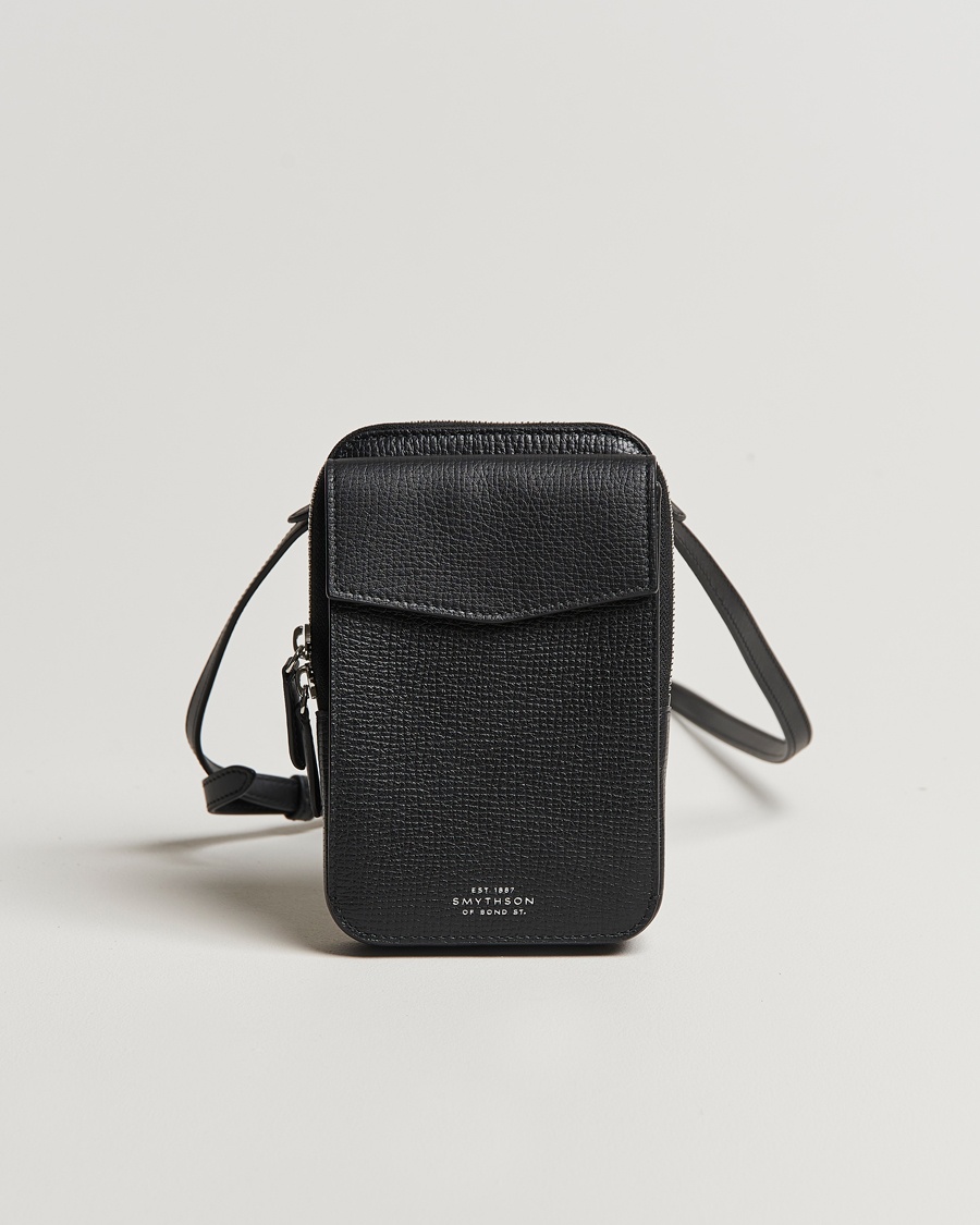 Smythson Ludlow Crossbody Pouch Black – Musta