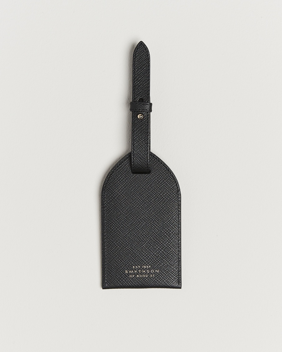 Smythson Panama Luggage Tag Black – Musta