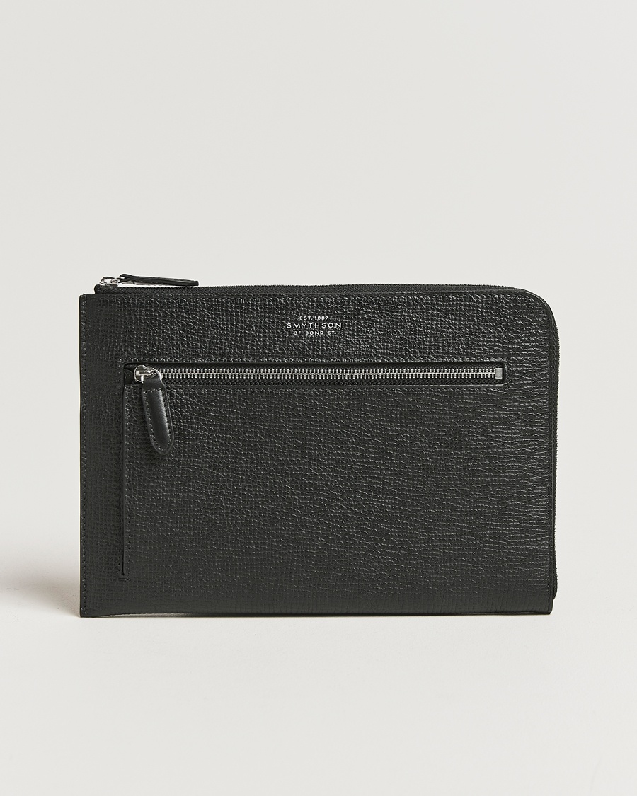 Smythson Ludlow Flat Organiser Pouch Black – Musta