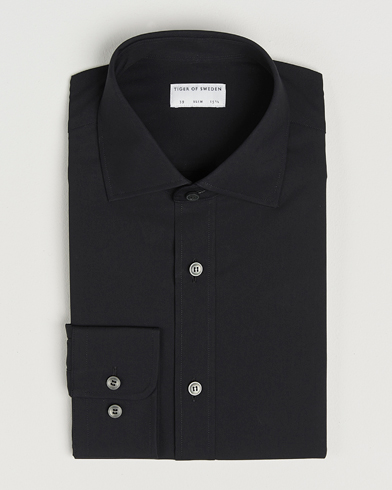 Tiger of Sweden Adley Slim Fit Cut Away Shirt Black – Musta
