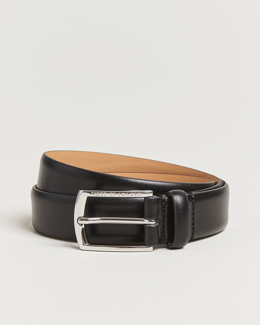Tiger of Sweden Asenby Leather 3 cm Belt Black – Musta