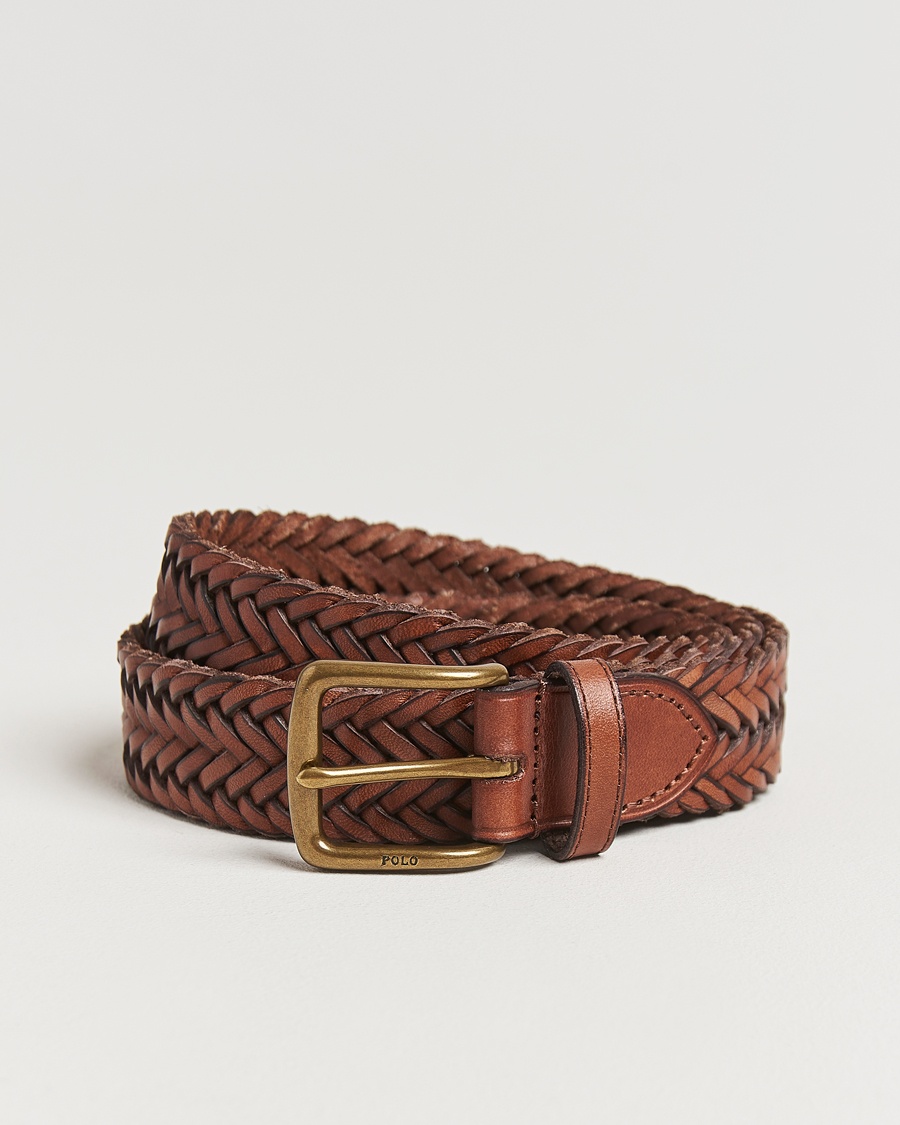 Polo Ralph Lauren Braided Leather Belt Polo Saddle – Ruskea