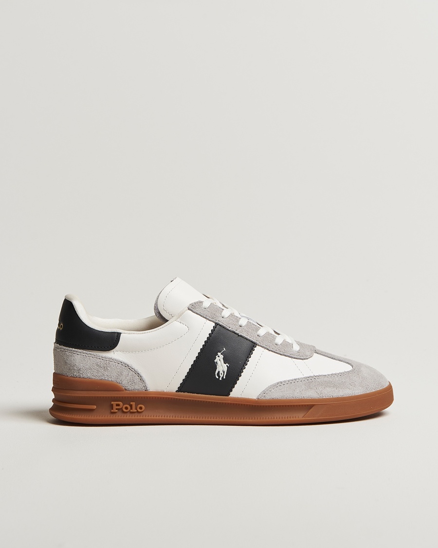 Polo Ralph Lauren Aera Leather/Suede Sneaker White/Grey – Harmaa