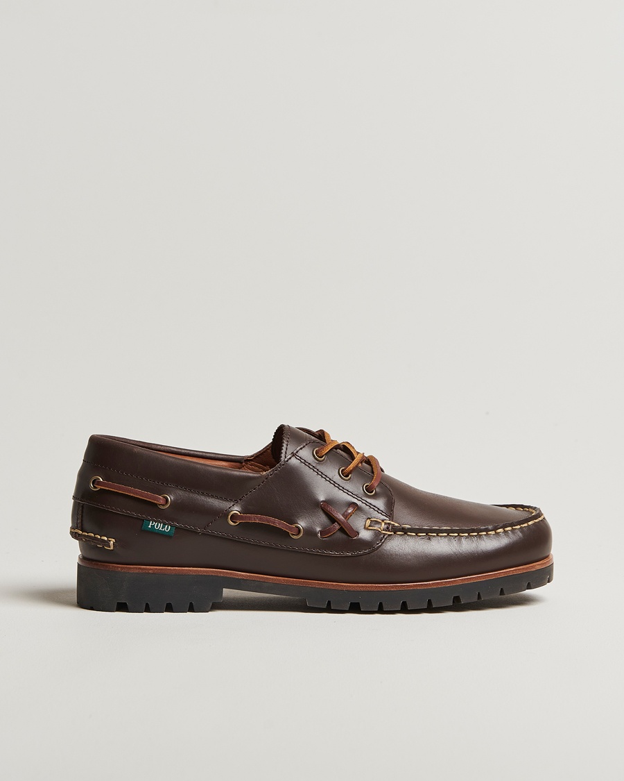 Polo Ralph Lauren Ranger Leather Boat Shoe Dark Brown – Ruskea