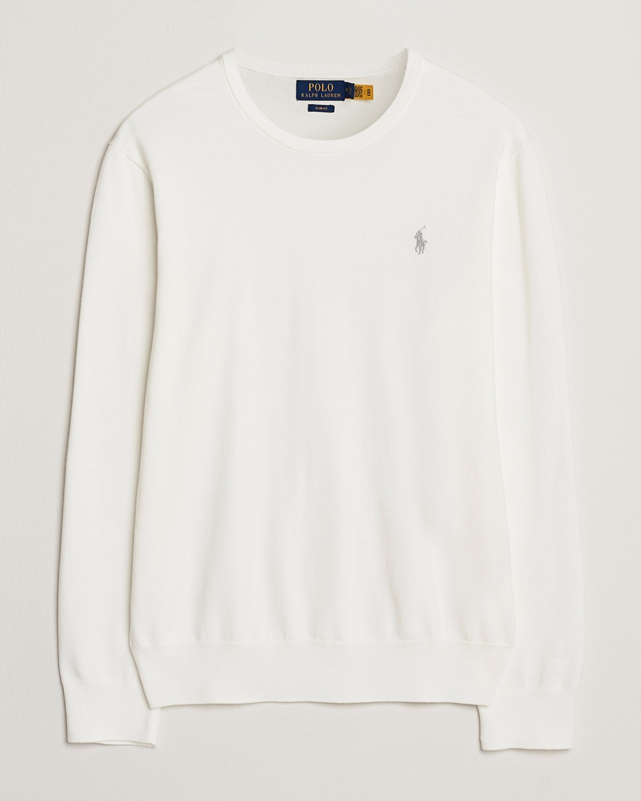 Polo Ralph Lauren Cotton Crew Neck Sweater Deckwash White – Valkoinen