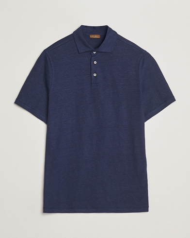 Stenströms Linen Polo Shirt Navy – Sininen