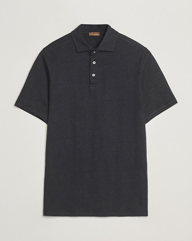 Stenströms Linen Polo Shirt Black – Musta