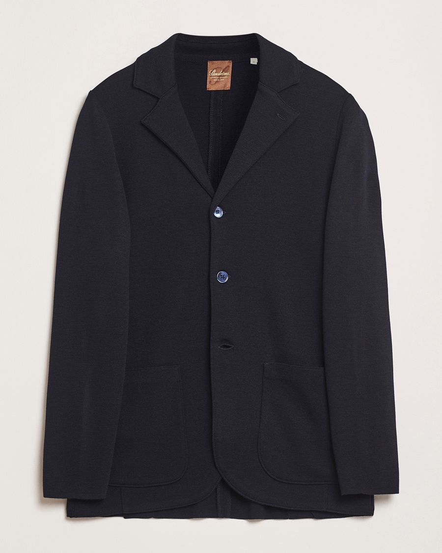 Stenströms Milano Knitted Merino Blazer Navy – Sininen