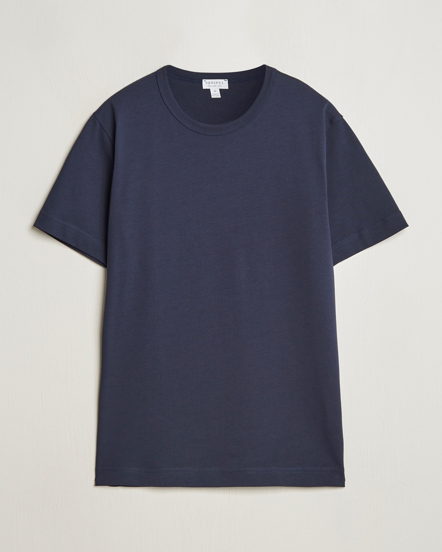 Sunspel Single Jersey Supima Cotton T-Shirt Navy – Sininen