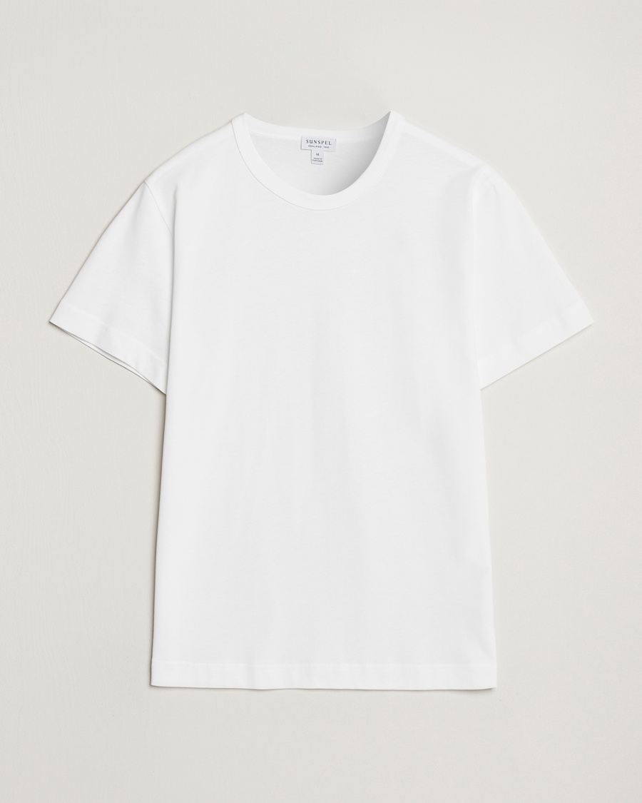 Sunspel Single Jersey Supima Cotton T-Shirt White – Valkoinen