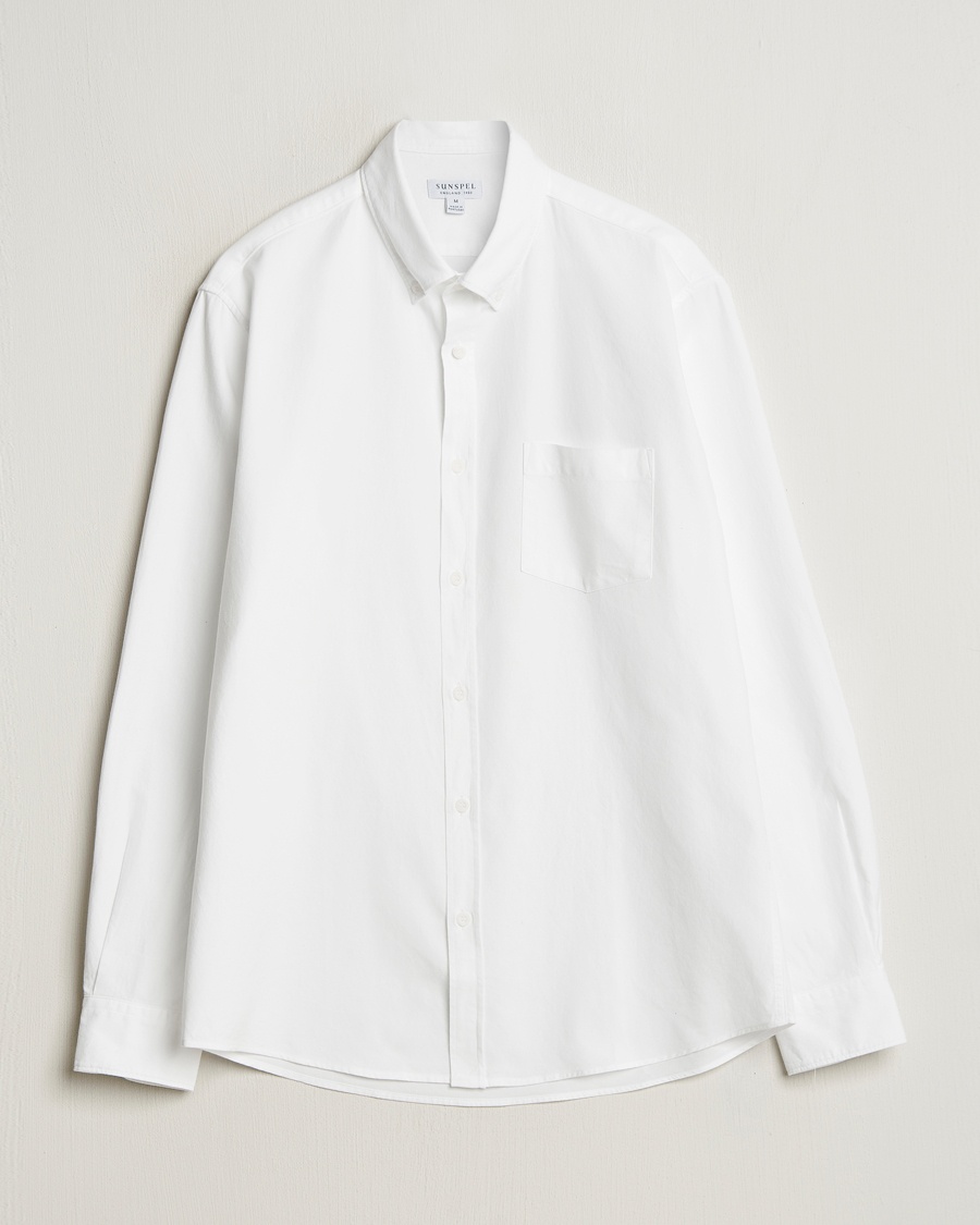 Sunspel Oxford Button Down Shirt White – Valkoinen