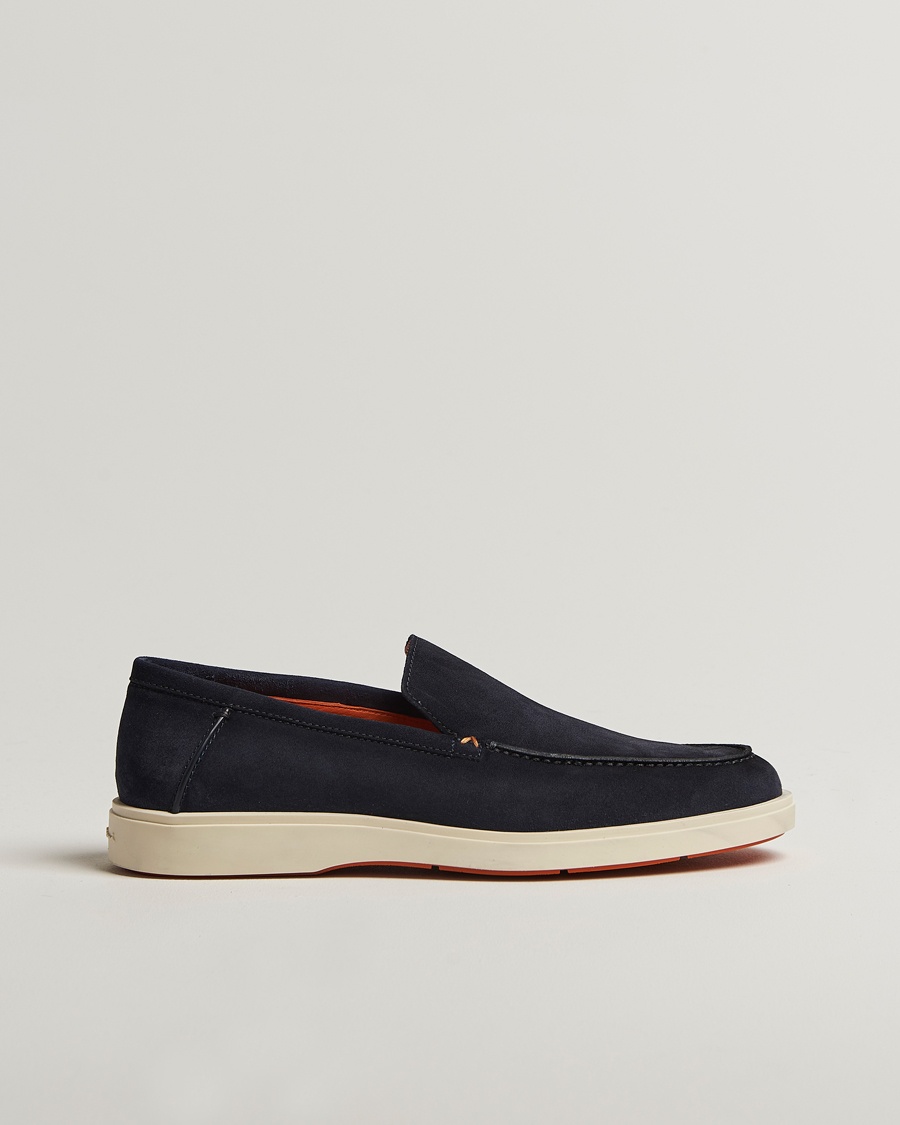 Santoni Detroit Loafer Navy Suede – Sininen