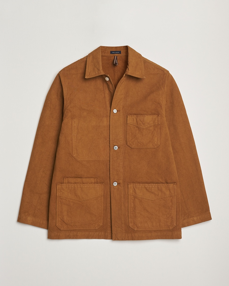 Drake's Duck Cotton Canvas Chore Jacket Tobacco – Ruskea