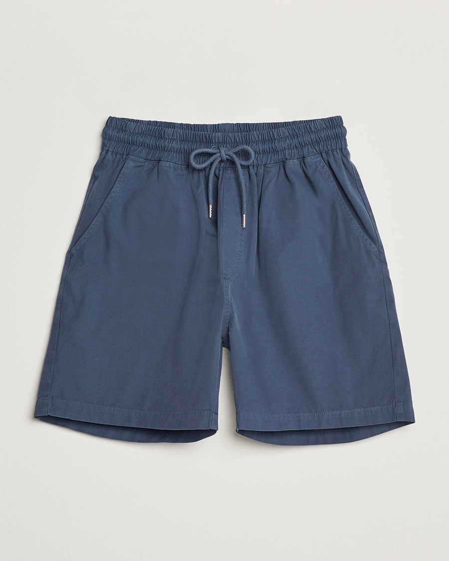 Colorful Standard Classic Organic Twill Drawstring Shorts Petrol Blue – Sininen