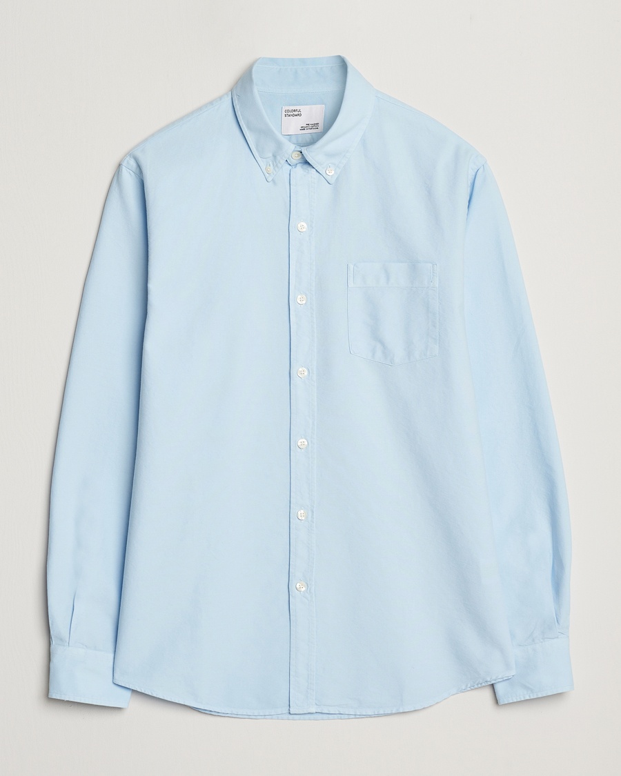 Colorful Standard Classic Organic Oxford Button Down Shirt Polar Blue – Sininen