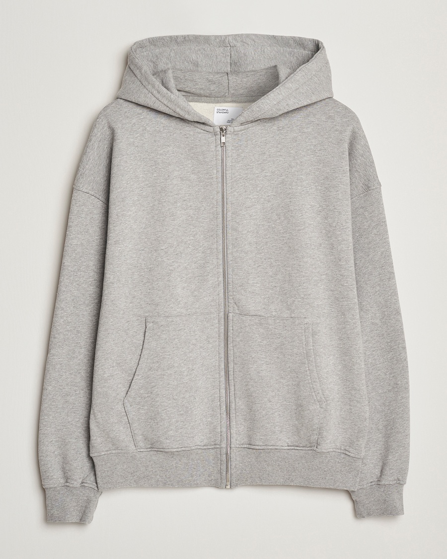 Colorful Standard Classic Organic Full Zip Hoodie Heather Grey – Harmaa