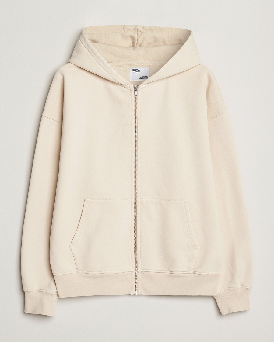 Colorful Standard Organic Full Zip Hoodie Ivory White – Valkoinen