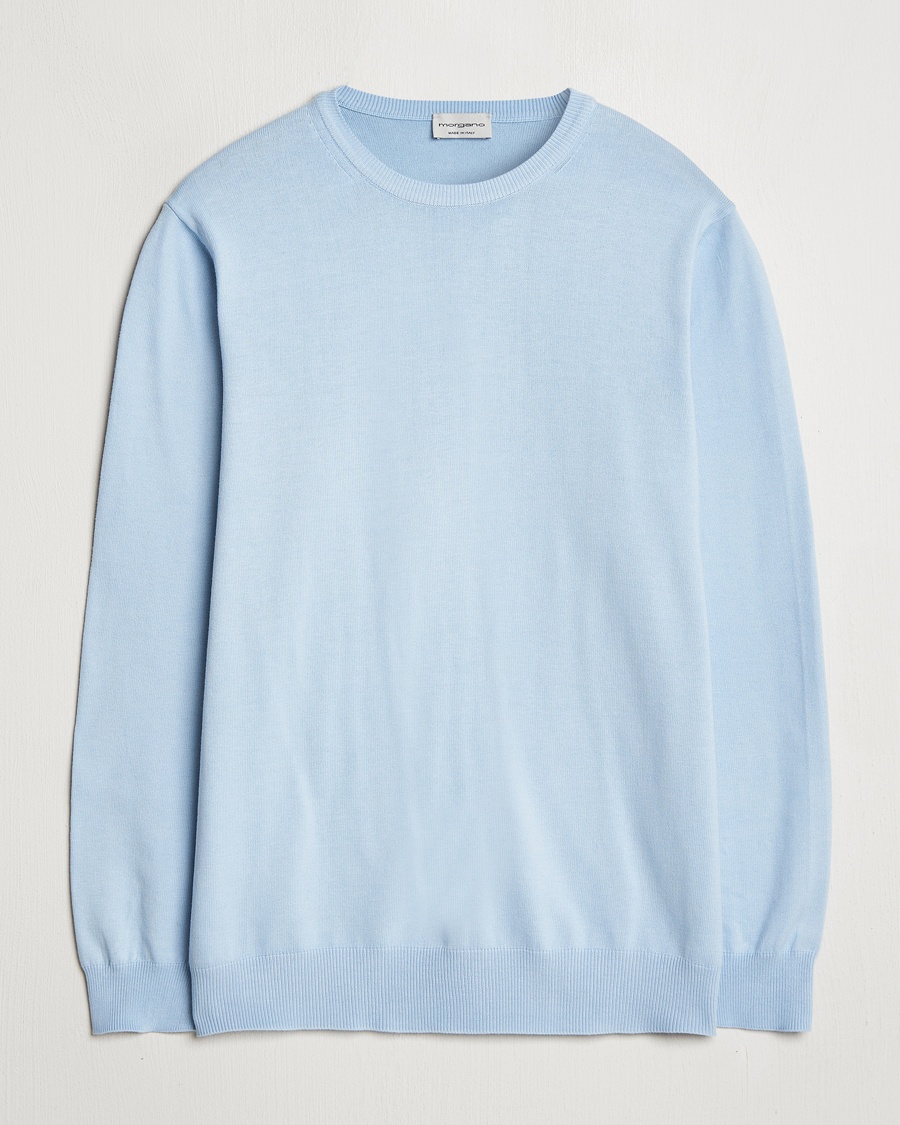 Morgano Supersoft Egyptian Cotton Crew Neck Light Blue – Sininen
