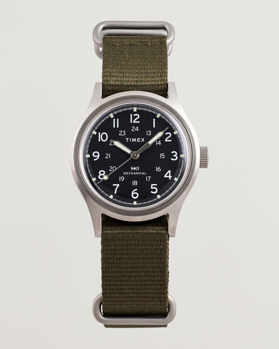 Timex MK1 Hand Wind 36mm Green Black Dial – Vihreä