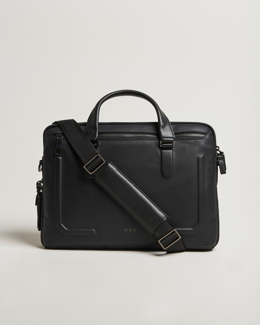 TUMI Harrison Sycamore Slim Leather Brief Black – Musta