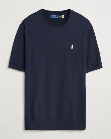Polo Ralph Lauren Knitted Short Sleeve Tee Hunter Navy – Sininen